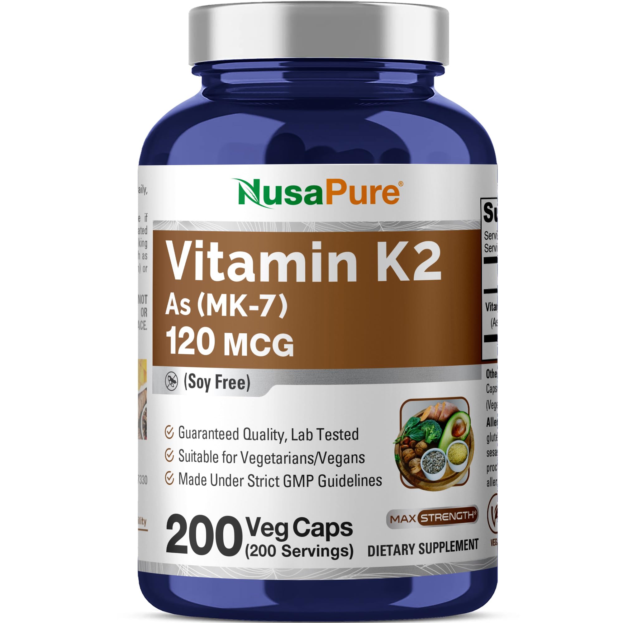 nusa pure glutathione reviews NusaPure Vitamin K2 MK7 120 mcg 200 Veggie Caps (Soy Free, Non-GMO, Ve A Bonne Miracle White uk developed Delivery Schedule:6 Month Supply