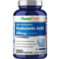 NusaPure Hyaluronic Acid 300mg 250 Veggie Capsules (Non-GMO, Vegan)