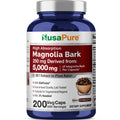 NusaPure Magnolia Bark 20:1 Extract, 250 mg Equivalent to 5,000 mg 200 Vegan Vegetarian Capsules Non-GMO