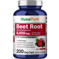 NusaPure Organic Beet Root 20:1 Extract, 400 mg Equivalent to 8,000 mg - Black Pepper 4:1 Extract, 10 mg - 200 Veggie caps (Vegan, Non-GMO)