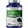 NusaPure Acai Berry Capsules 20000mg | 200 Veggie Caps | Non-GMO, Extract 50:1, Bioperine