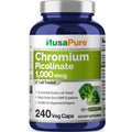 NusaPure Chromium Picolinate 1000mcg 240 Veggie Capsules (Non-GMO, Vegan)