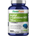 NusaPure Acetyl L-Carnitine 750mg per Caps 150 Veggie Capsules (Non-GMO, Vegan) High Potency Acetyl L Carnitine HCL (ALCAR)