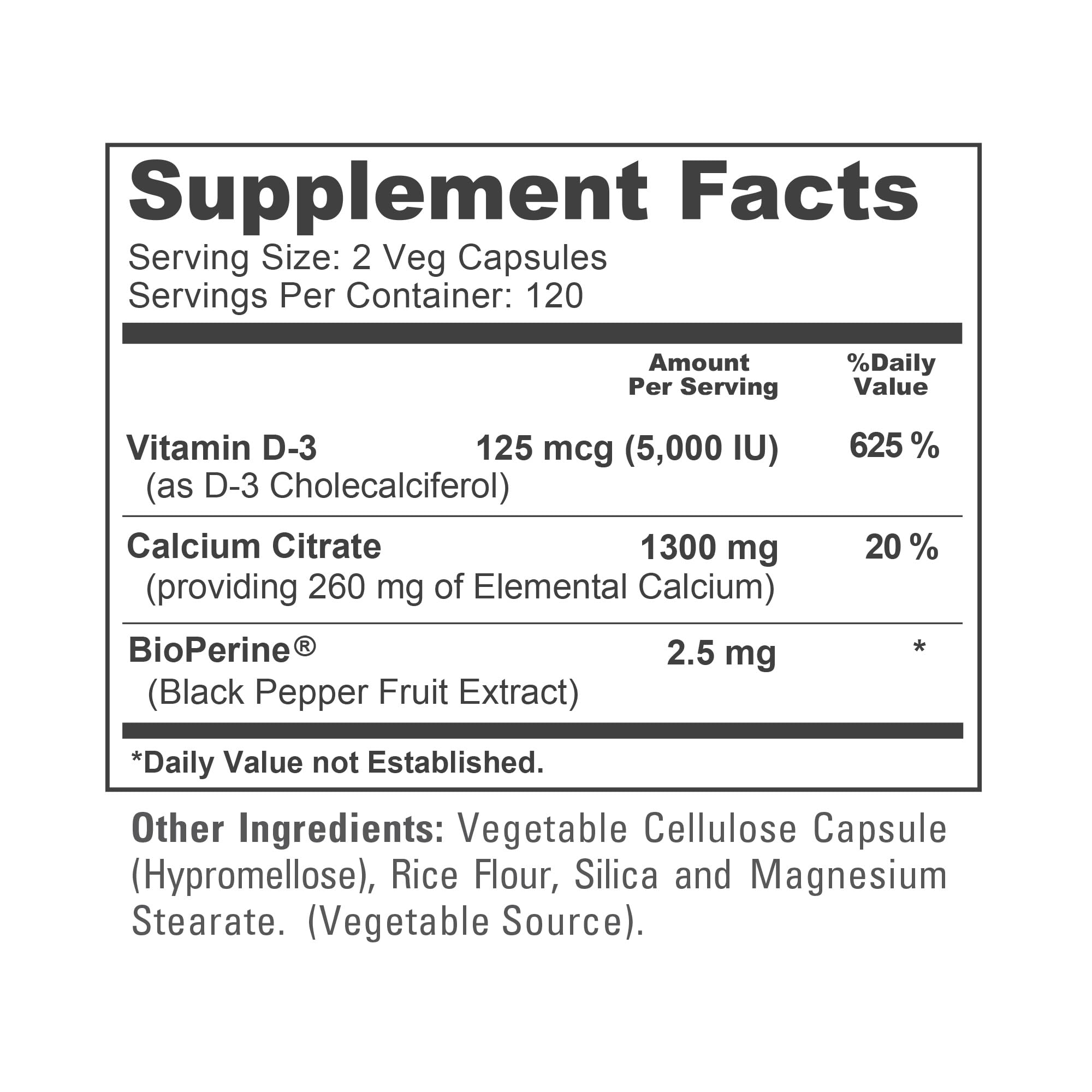 NusaPure Super Calcium with Vitamin D 3 & Calcium Citrate - Suitable for Vegetarian/Vegan, Non - GMO - 1300mg - 240 Capsules