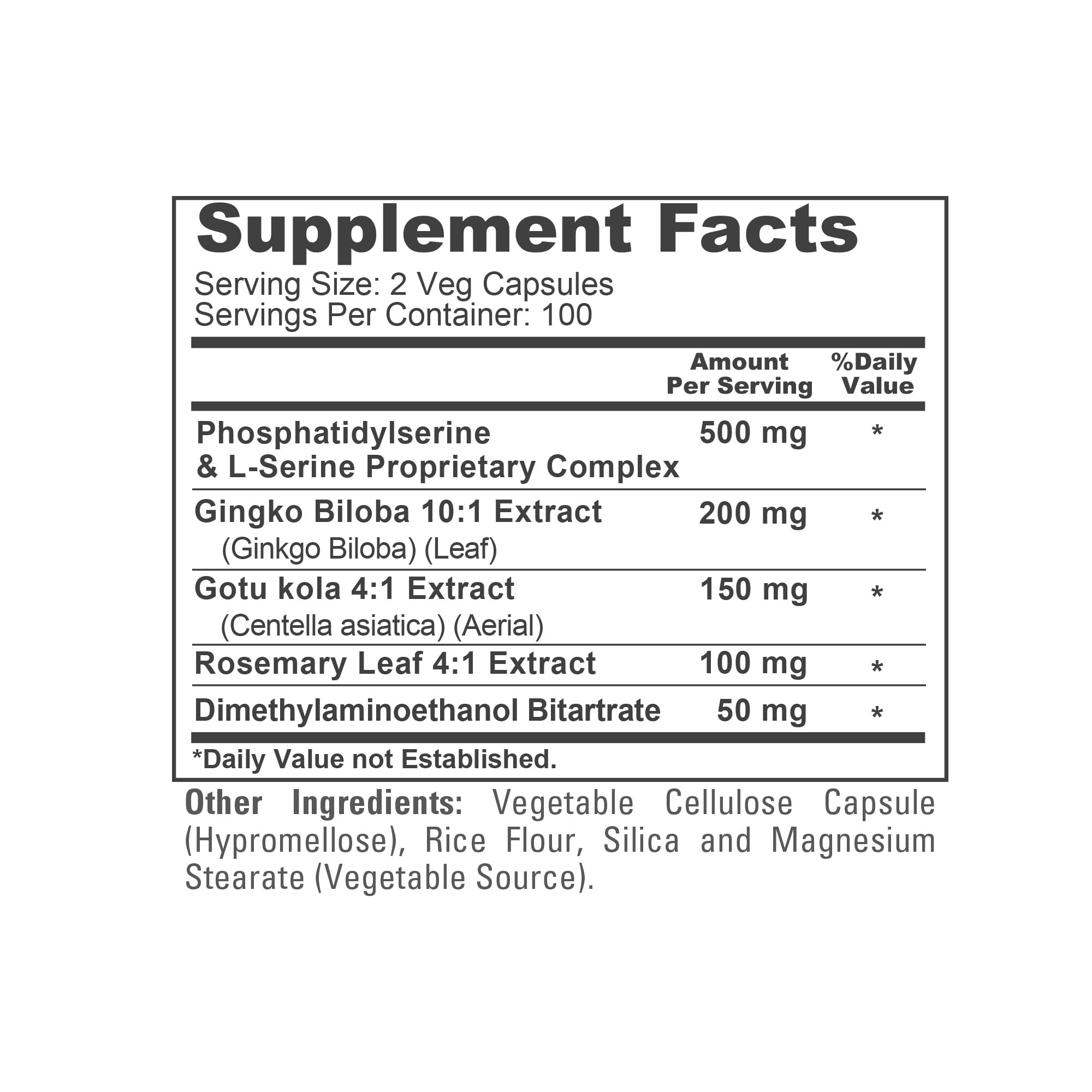 NusaPure Phosphatidylserine Memory Ultimate Complex 1000mg 200 Vegetarian Caps (Vegan, Non-GMO)