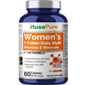 NusaPure Women's Multi Vitamins & Minerals, Lab Tested 60 Tablets Non-GMO Dietary Supplement