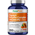 NusaPure Papaya Papain Enzyme Complex 240,000 PU - 200 Veggie Caps - Suitable for Vegetarian, Vegan Non-GMO