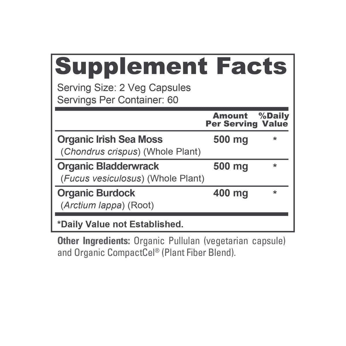 NusaPure Irish Sea Moss Ultimate Complex 1400mg 120 Vegetarian Caps (Vegan, Non-GMO)