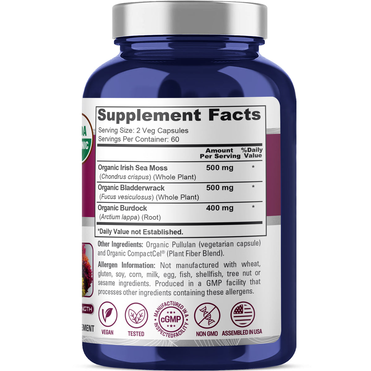 NusaPure Irish Sea Moss Ultimate Complex 1400mg 120 Vegetarian Caps (Vegan, Non-GMO)