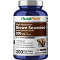 NusaPure Brown Seaweed 30:1 Extract, 200 mg 200 Veggie Capsules - (Vegan, Non-GMO Bioperine)