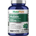 NusaPure Mullein Leaf Capsules 10:1 Extract, 500 mg per Veggie Caps - 150 Count - Verbascum Thapsus (Non-GMO, Vegan) Dietary Supplement