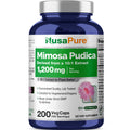 NusaPure Mimosa Pudica Seed 1,200 mg 200 Vegan Capsules (10:1 Extract, Non-GMO, Gluten Free)