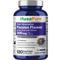 NusaPure Passion Flower 20:1 Extract, 300 mg, 120 Veggie Caps, Non-GMO, Bioperine, Extract Supplement