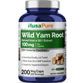 NusaPure Wild Yam Root 30:1 Extract, 100 mg 200 Vegan Capsules - Women’s Health & Hormonal Balance - Non-GMO, Vegan