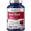 NusaPure Beet Root 30:1 Extract, 1000mg 150 Veggie caps (Vegan, Non-GMO & Vegan 4% Nitrates) Bioperine