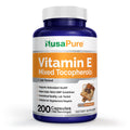 NusaPure Vitamin E Mixed Tocopherols - Suitable for Vegetarian/Vegan, Non - GMO - 1000 IU 200 Tablets
